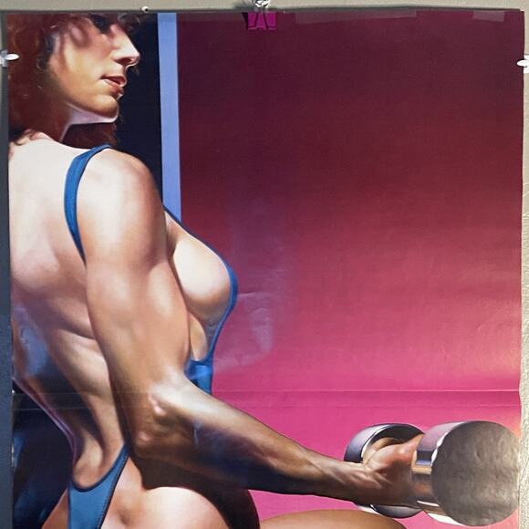 Boris Vallejo Curl Fantasy Art Poster 36.5x23.75 1986 Rare Bodybuilding Print - Picture 4 of 9
